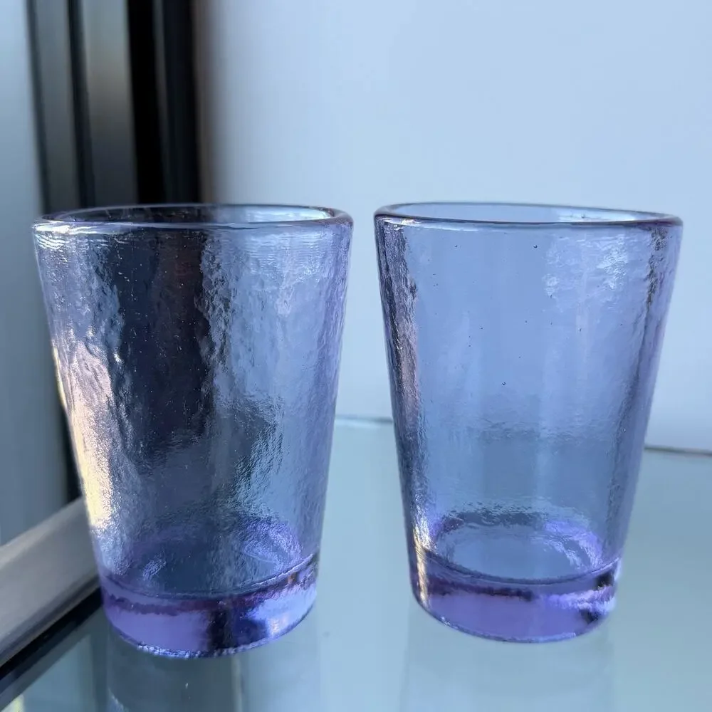 Fire and Light Recycled Glass 12oz Tumbler Lavender Neodymium - 4 3/4” Set of 2